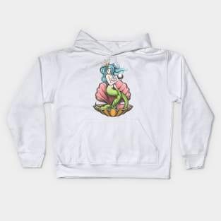 Mermaid with pearl in her hand Kids Hoodie